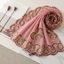Premium Chiffon Embroidered Dupatta - Soft Blush