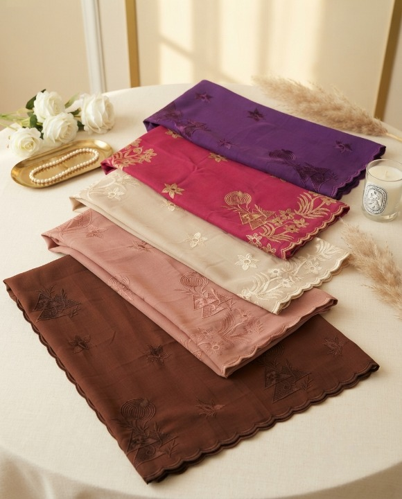 Cotton Fabric Embroidered Scarves