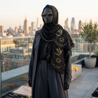 Swiss Voile Lace Fabric Dupatta | Midnight Gold Blossom