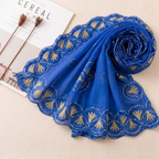 Premium Chiffon Embroidered Dupatta - Electric Blue