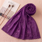 Soft Thread Elegance – Embroidered Cotton Hijab