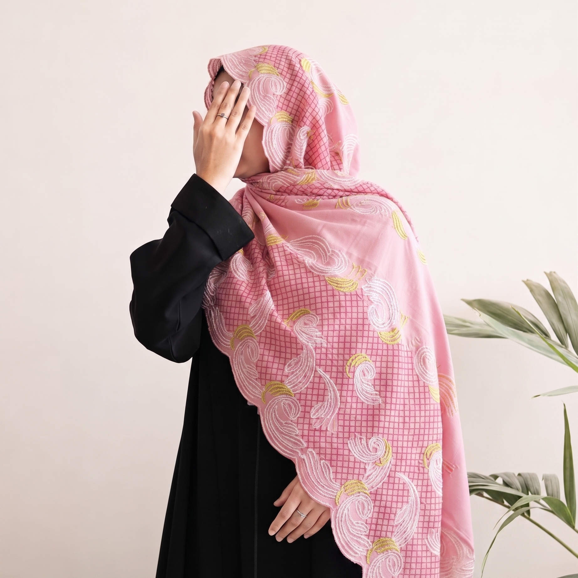 Tissu en dentelle voile suisse | Foulard Héritage Rose Blush Image principale du produit