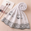 The Midnight & Moonlight Rose Embroidered Chiffon Scarf | Khan Scarves
