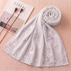 Soft Thread Elegance – Embroidered Cotton Hijab