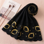 Swiss Voile Lace Fabric Dupatta | Midnight Gold Blossom