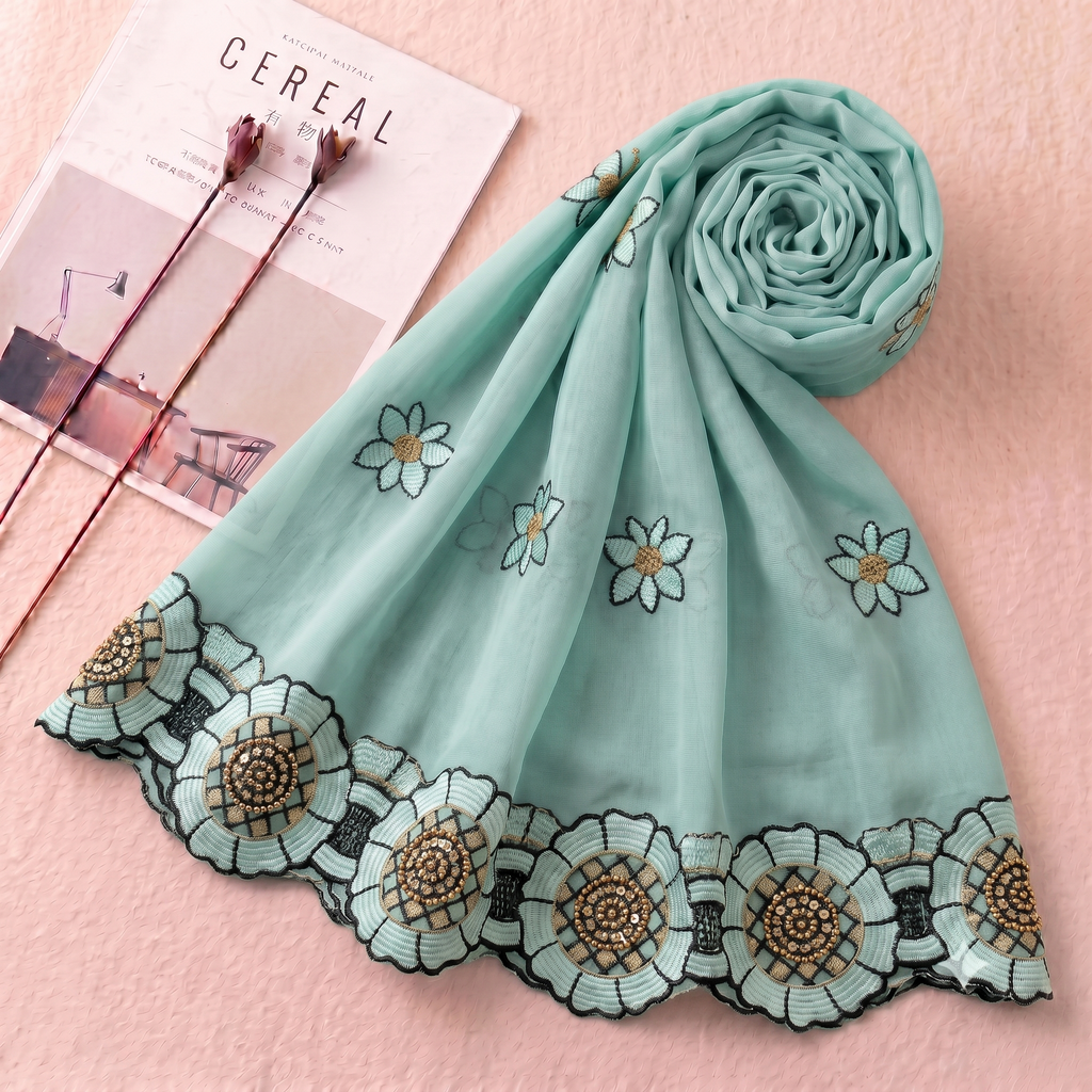 Chiffon Embroidered Dupatta | Artisanal Butterfly Series