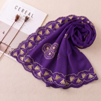 Premium Chiffon Embroidered Dupatta - Royal Purple