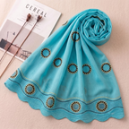 The Floral Lattice Series hand embroidered chiffon dupatta by Khan Scarves