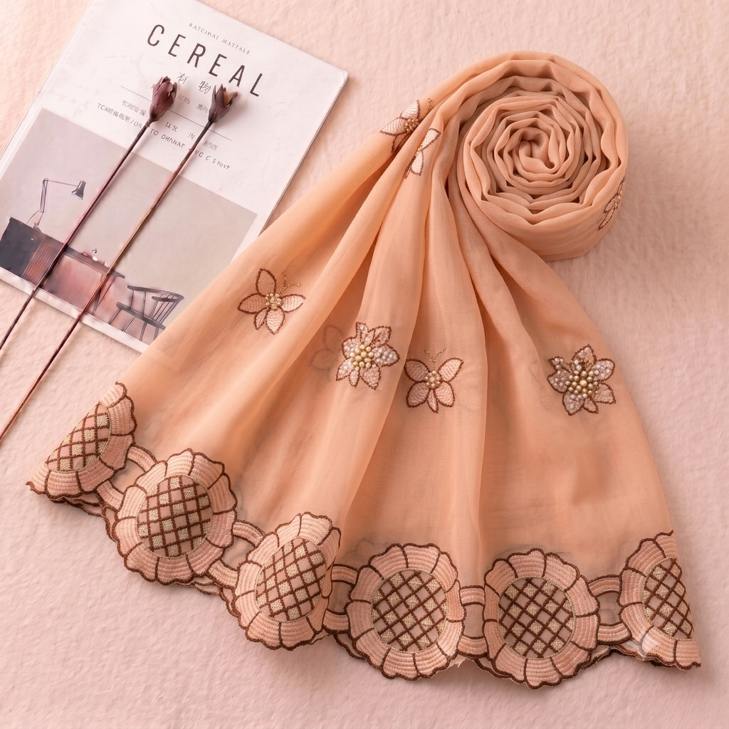 Chiffon Embroidered Dupatta | Artisanal Butterfly Series Secondary image