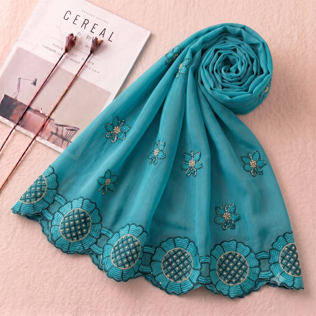 Chiffon Embroidered Dupatta | Artisanal Butterfly Series