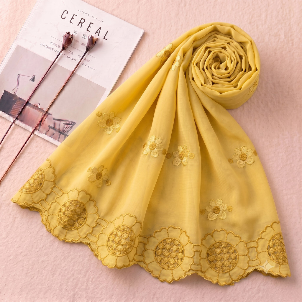 Chiffon Embroidered Dupatta | Artisanal Butterfly Series